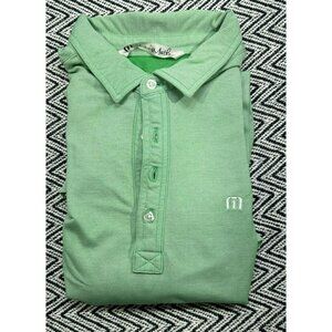TravisMathew Green Polo Shirt L Men's Cotton Blend Short Sleeve Travis Mathew